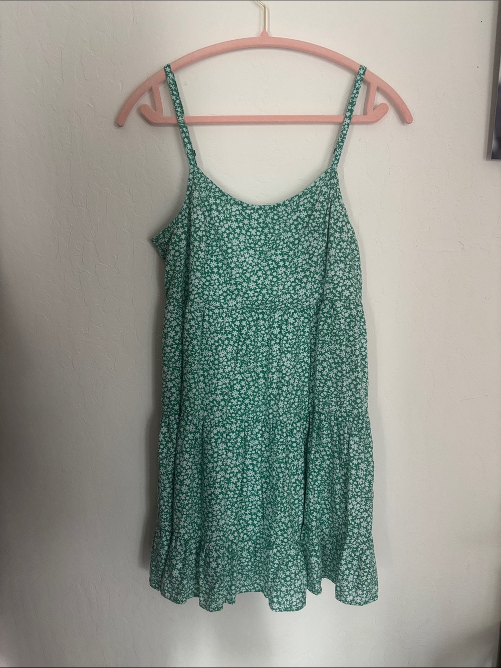 Hollister Teal Green Floral Spaghetti-Strap Sundress